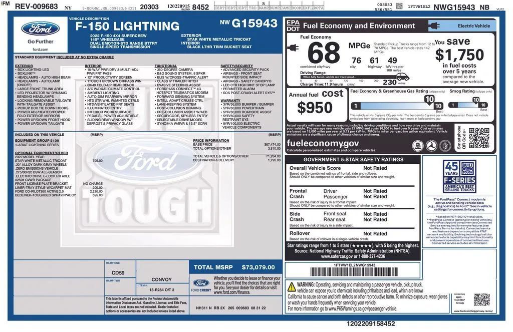 Used 2022 Ford F150 Lightning Lariat AWD/4WD image 2