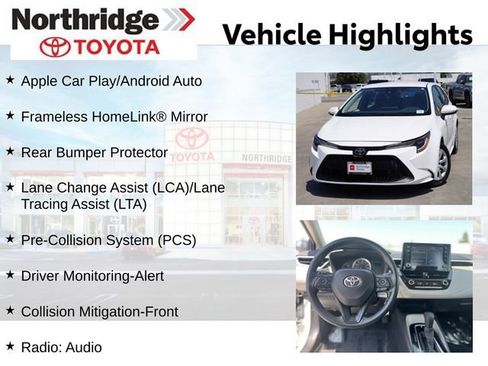 Used 2022 Toyota Corolla LE w/ Carpet Mat Package (TMS) FWD image 2