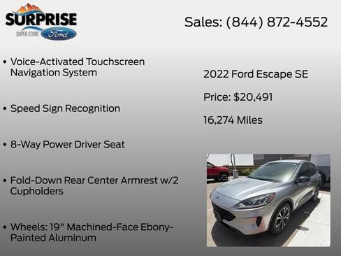Used 2022 Ford Escape SE w/ SE Sport Appearance Package FWD image 16