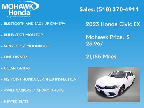 Certified 2023 Honda Civic EX image 8