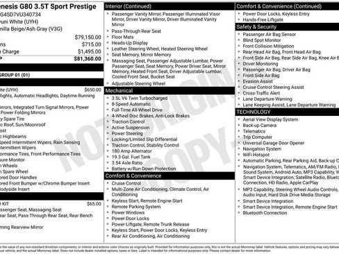 New 2027 Genesis G80 3.5T Sport Prestige AWD/4WD image 4