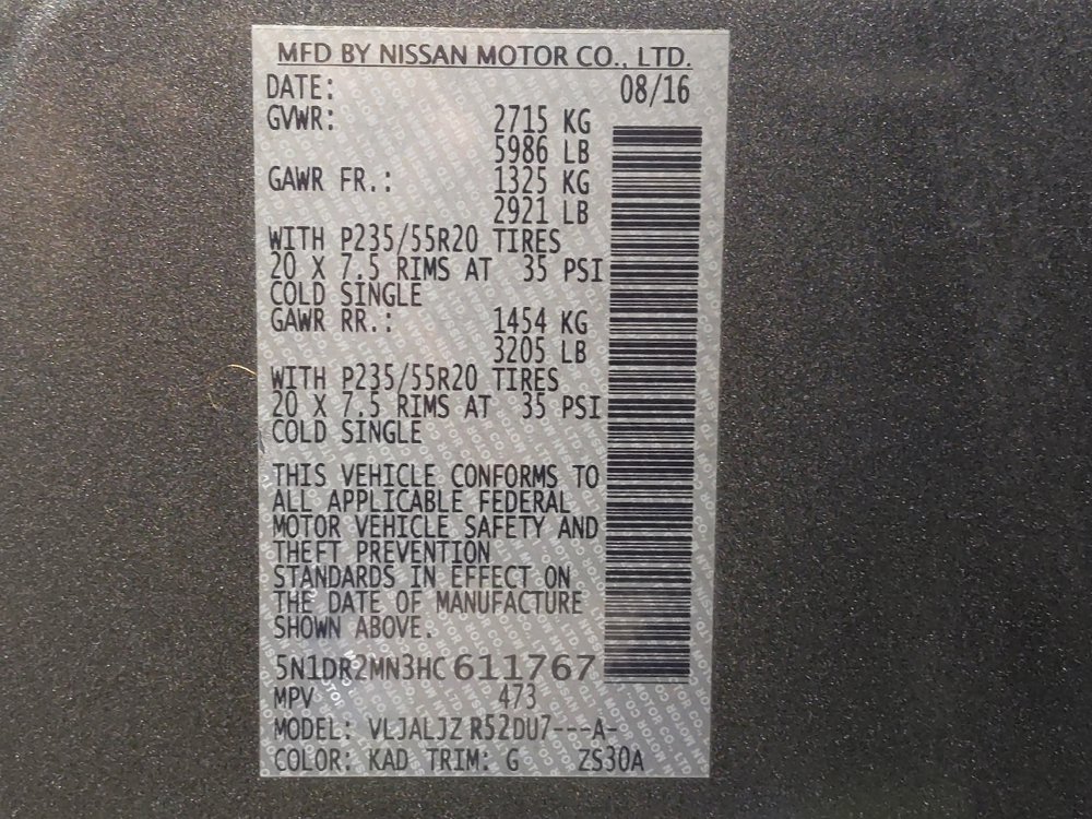 Used 2017 Nissan Pathfinder Platinum w/ Cargo Package FWD image 33