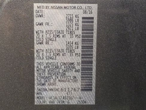 Used 2017 Nissan Pathfinder Platinum w/ Cargo Package FWD image 33