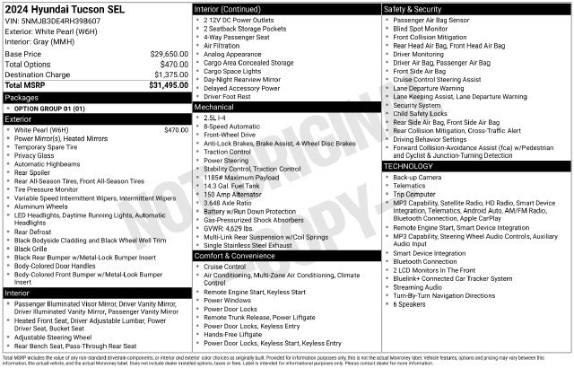 Used 2024 Hyundai Tucson SEL FWD image 12