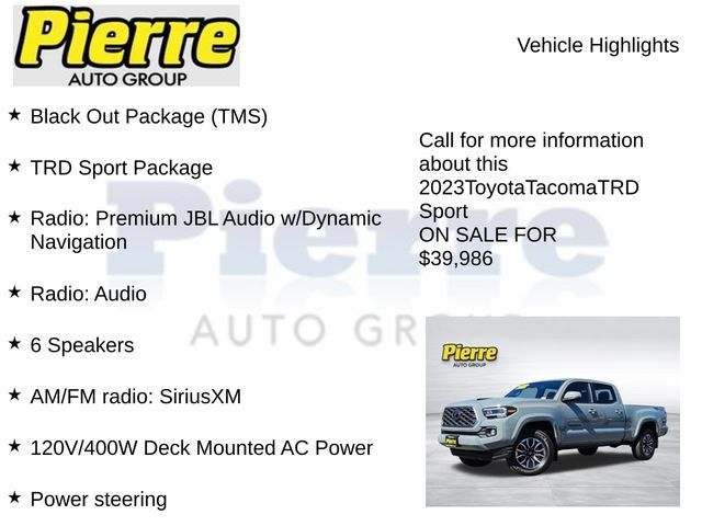 Used 2023 Toyota Tacoma TRD Sport w/ Black Out Package (TMS) AWD/4WD image 7