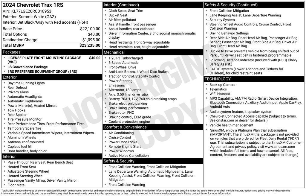 Used 2024 Chevrolet Trax RS FWD image 3