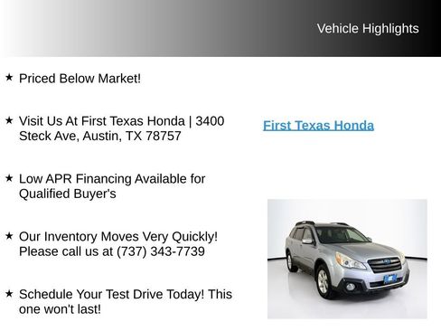 Used 2013 Subaru Outback 2.5i Limited AWD/4WD image 10