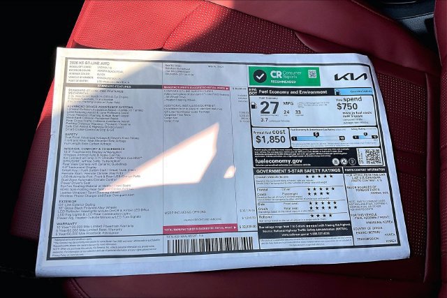 New 2026 Kia K5 GT-Line w/ GT-Line Red Interior Package AWD/4WD image 13