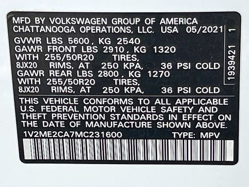 Used 2021 Volkswagen Atlas Cross Sport SE FWD image 31