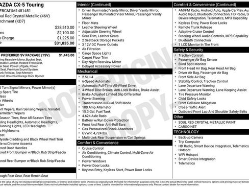 Used 2021 MAZDA CX-5 Touring w/ Touring Preferred SV Package image 7