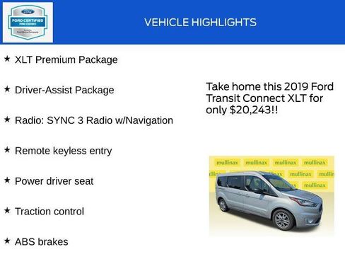 Certified 2019 Ford Transit Connect XLT w/ XLT Premium Package FWD image 18