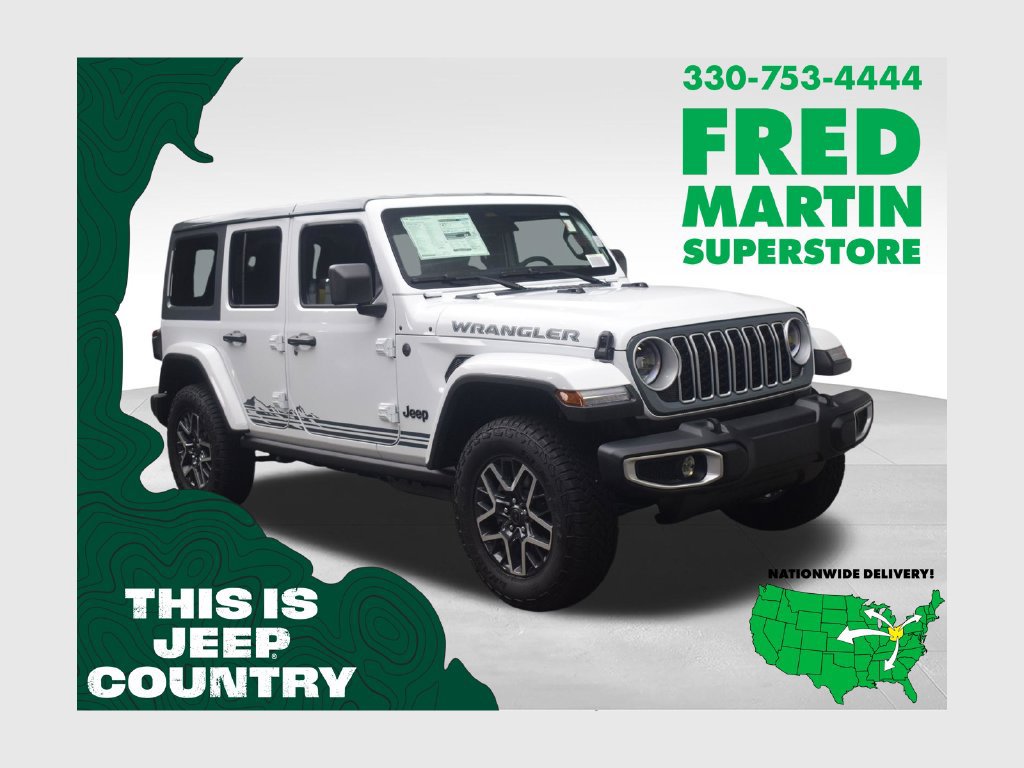 New 2026 Jeep Wrangler Unlimited Sahara w/ Rockslide Package AWD/4WD 360° Tour