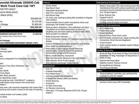 Used 2023 Chevrolet Silverado 3500 W/T w/ WT Convenience Package image 27