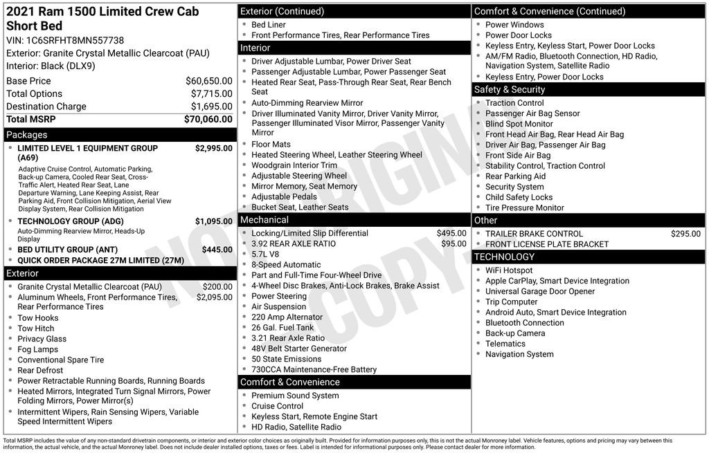 Used 2021 RAM 1500 Limited AWD/4WD image 15