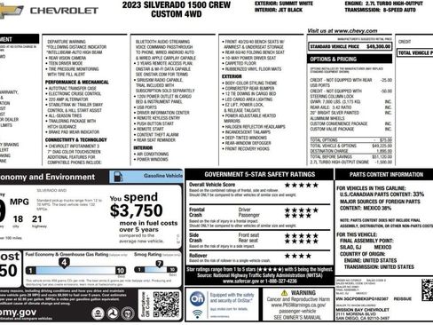 Used 2023 Chevrolet Silverado 1500 Custom image 16