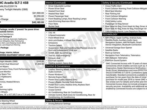 Certified 2018 GMC Acadia SLT FWD image 16