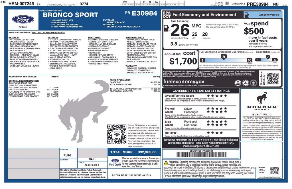 Certified 2023 Ford Bronco Sport Big Bend AWD/4WD image 32