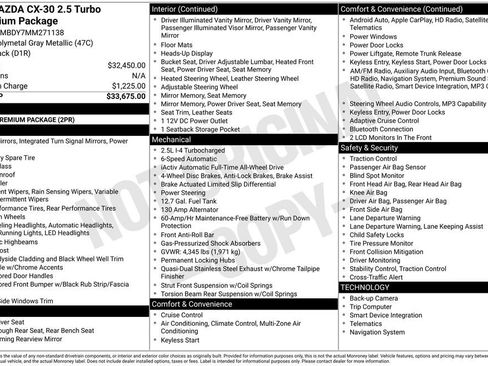 Used 2021 MAZDA CX-30 2.5 Turbo w/ Premium Package image 34