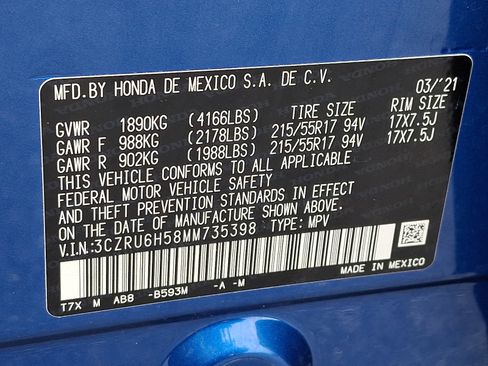 Certified 2021 Honda HR-V EX image 30