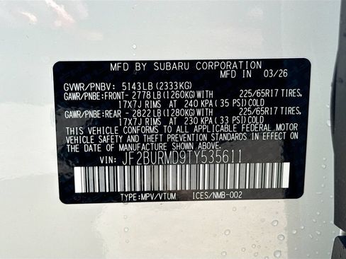 New 2026 Subaru Outback Wilderness AWD/4WD image 30