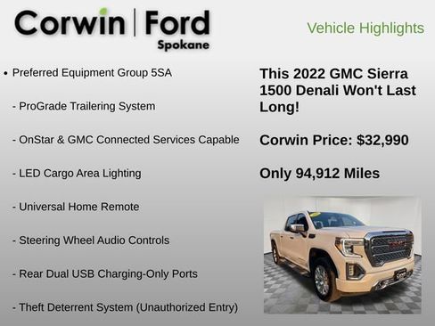 Used 2022 GMC Sierra 1500 Denali w/ Driver Alert Package II image 30