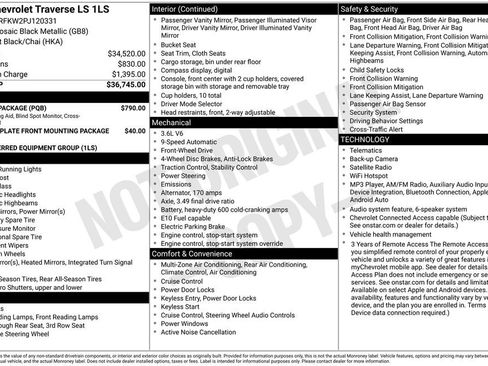 Used 2023 Chevrolet Traverse LS w/ Safety Package FWD image 6