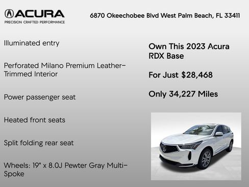 Certified 2023 Acura RDX w/ Technology Package FWD image 20