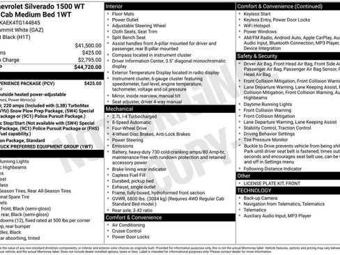 New 2026 Chevrolet Silverado 1500 W/T w/ WT Convenience Package AWD/4WD image 2