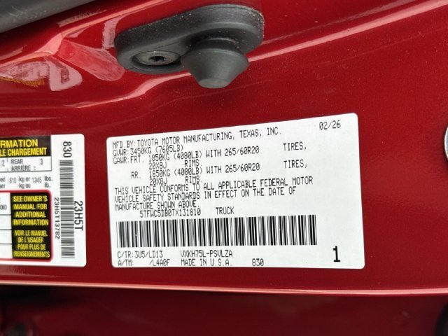 Certified 2026 Toyota Tundra Limited w/ Limited PVM Package AWD/4WD image 39