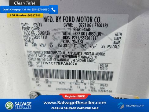 Used 2011 Ford F150 Lariat w/ Lariat Chrome Pkg RWD image 16