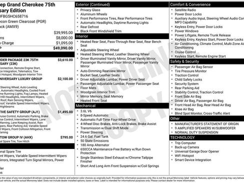 Used 2017 Jeep Grand Cherokee Limited 75th Anniversary image 37