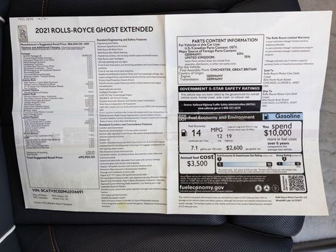 Certified 2021 Rolls-Royce Ghost Extended Wheelbase image 93