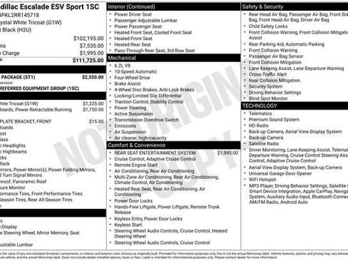 Used 2024 Cadillac Escalade ESV Sport w/ Touring Package AWD/4WD image 34
