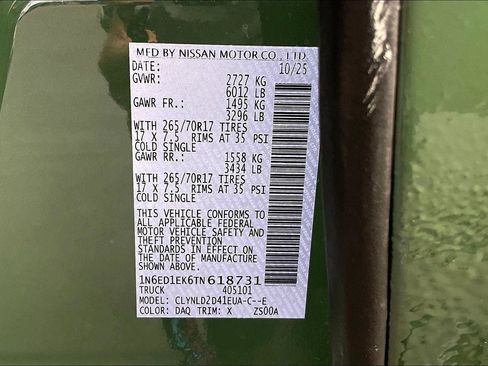 New 2026 Nissan Frontier PRO-4X w/ Pro-4x Convenience Package image 14