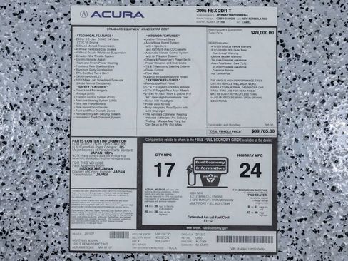 Used 2005 Acura NSX T RWD image 20