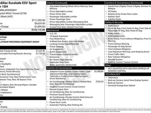 Certified 2023 Cadillac Escalade ESV Sport Platinum AWD/4WD image 7