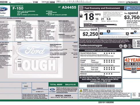 Used 2020 Ford F150 Platinum w/ Equipment Group 701A Luxury image 7