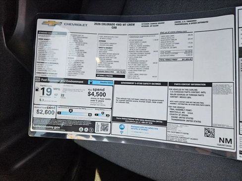 New 2026 Chevrolet Colorado W/T w/ WT Custom Package image 18