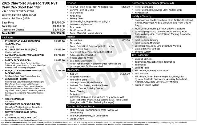 New 2026 Chevrolet Silverado 1500 RST AWD/4WD image 38