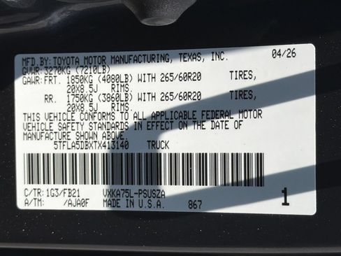 New 2026 Toyota Tundra SR5 AWD/4WD image 32