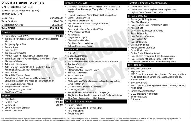 Used 2022 Kia Carnival LX FWD image 11