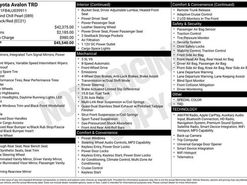 Used 2020 Toyota Avalon TRD image 3
