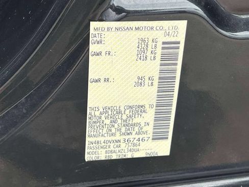 Certified 2022 Nissan Altima 2.5 SV FWD image 20
