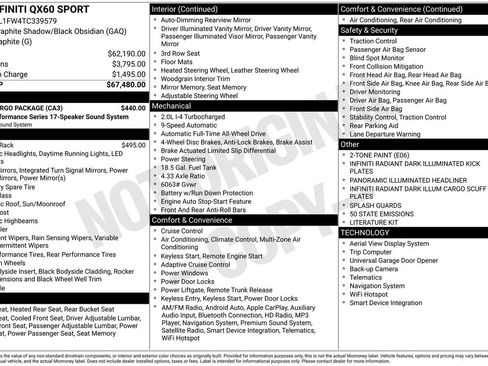 Certified 2026 INFINITI QX60 Sport w/ Dark Cargo Package AWD/4WD image 35