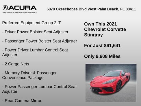 Used 2021 Chevrolet Corvette Stingray Preferred Cpe w/ Engine Appearance Package image 6