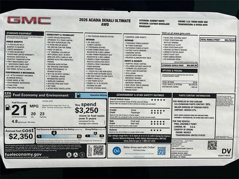 New 2026 GMC Acadia Denali Ultimate image 21