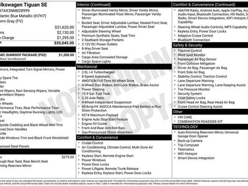 Used 2022 Volkswagen Tiguan SE w/ Panoramic Sunroof Package image 31