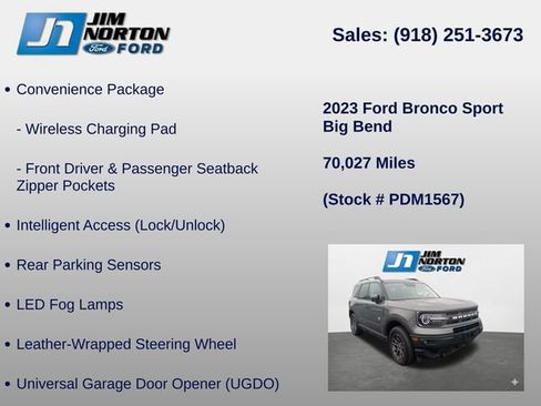 Used 2023 Ford Bronco Sport Big Bend w/ Convenience Package AWD/4WD image 15