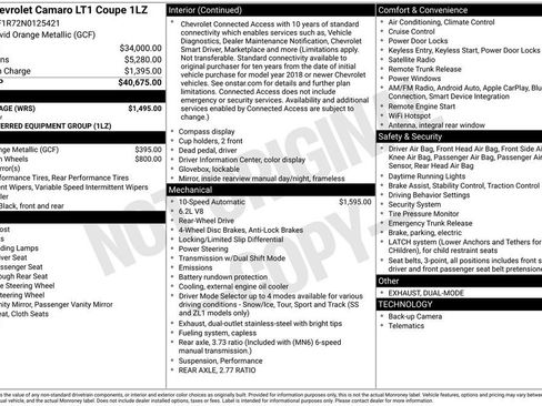 Used 2022 Chevrolet Camaro LT w/ RS Package RWD image 5