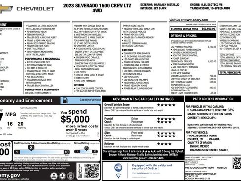 Used 2023 Chevrolet Silverado 1500 LTZ w/ LTZ Premium Package AWD/4WD image 40